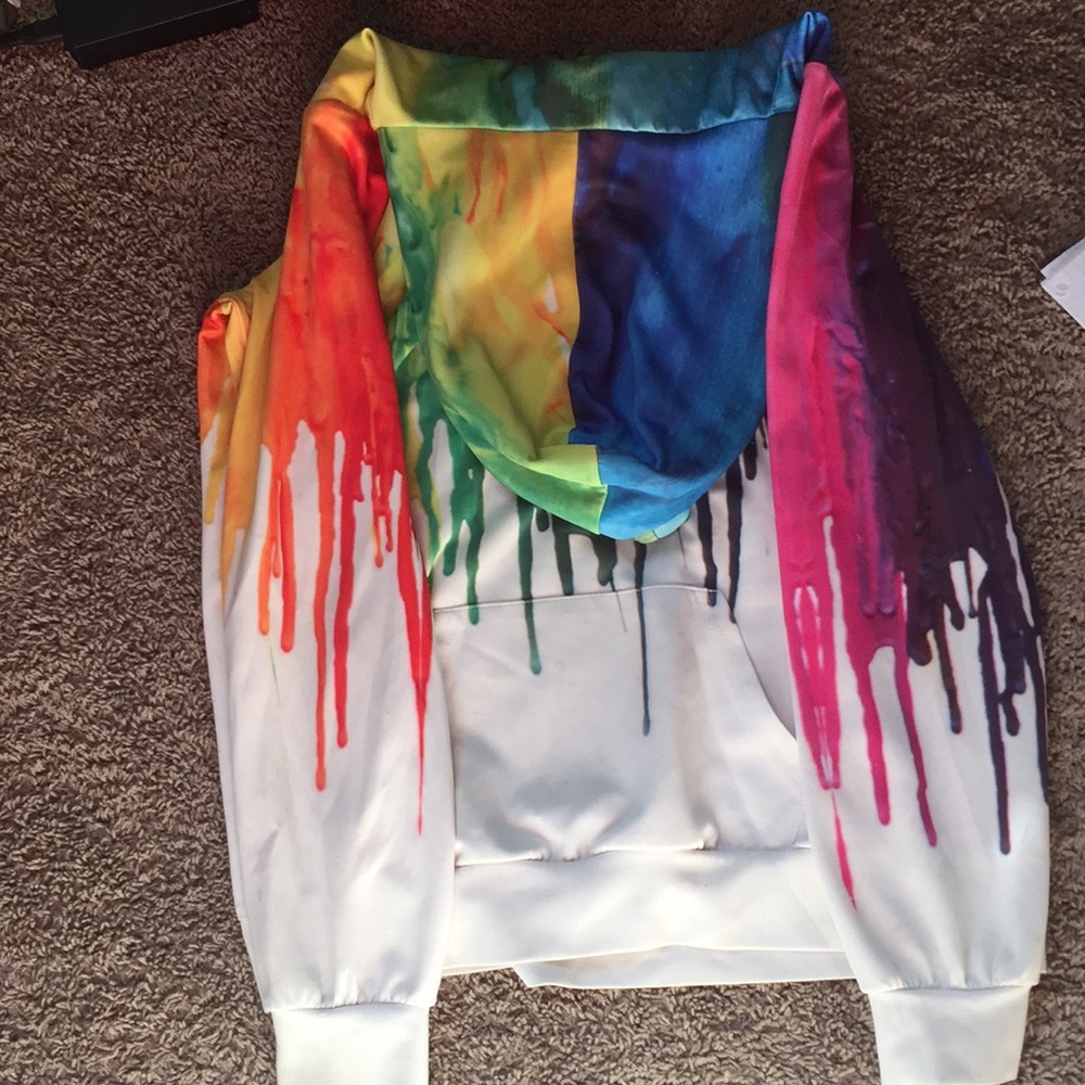 Rainbow drip hoodie